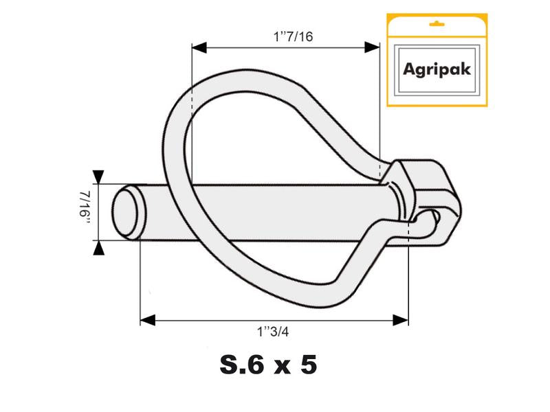Agripak 5 un. Cavilha mola tipo Pêra 11mm x 44.5mm (S.3334)