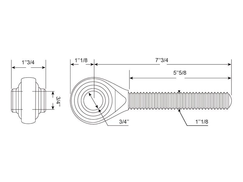 Olhal 3º ponto - 1-1/8 UNC - Cat.1 (Ø19mm) (S.342)