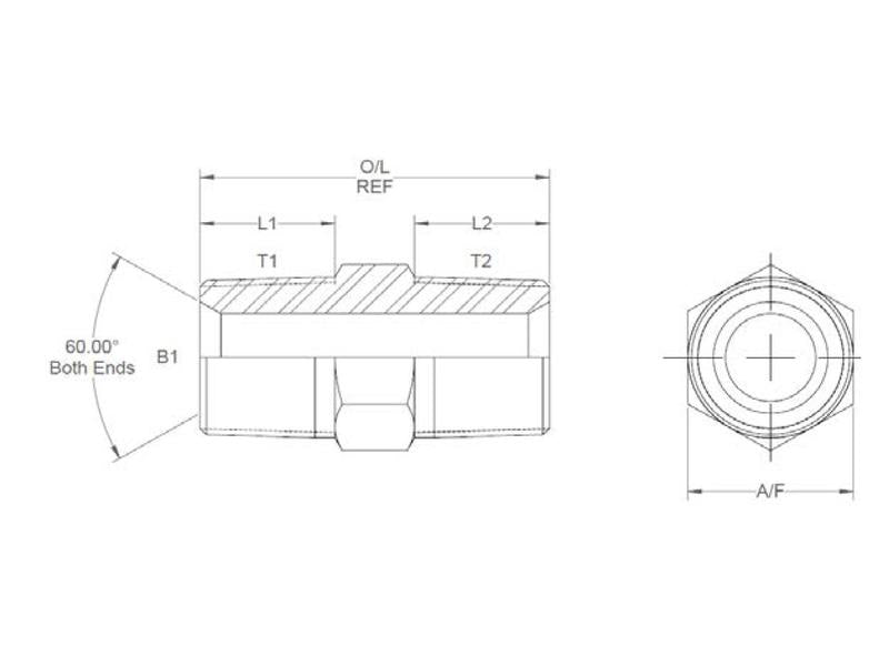 Adaptador hidráulico 3/4'' NPTF Macho x 3/4'' NPTF Macho (S.35064)