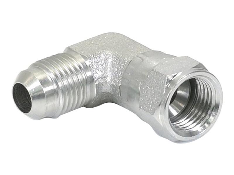 Adaptador hidráulico 9/16'' JIC Macho x 9/16'' JIC Fêmea giratória 90° (S.35082)