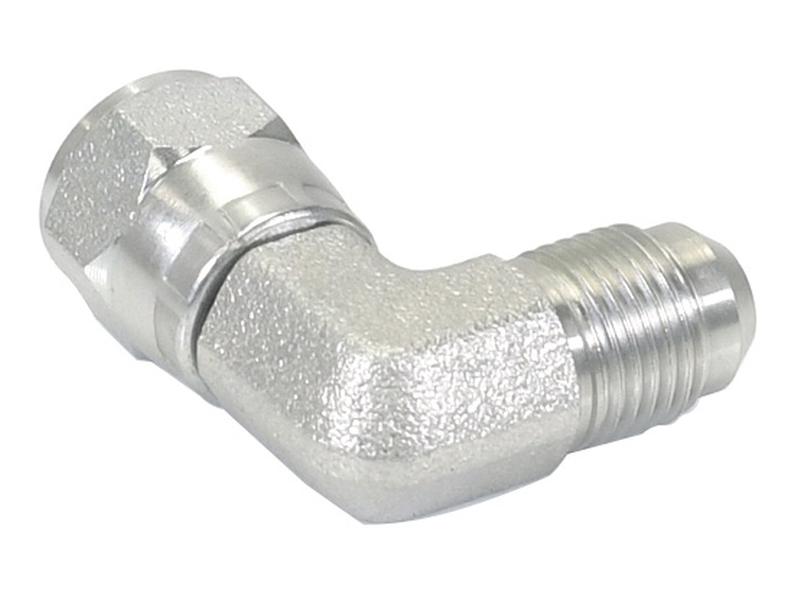 Adaptador hidráulico 9/16'' JIC Macho x 9/16'' JIC Fêmea giratória 90° (S.35082)