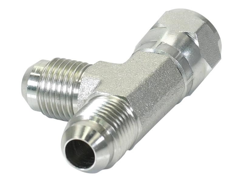 Peça hidráulica em T 9/16'' JIC Macho x 9/16'' JIC Fêmea giratória x 9/16'' JIC Macho (S.35092)