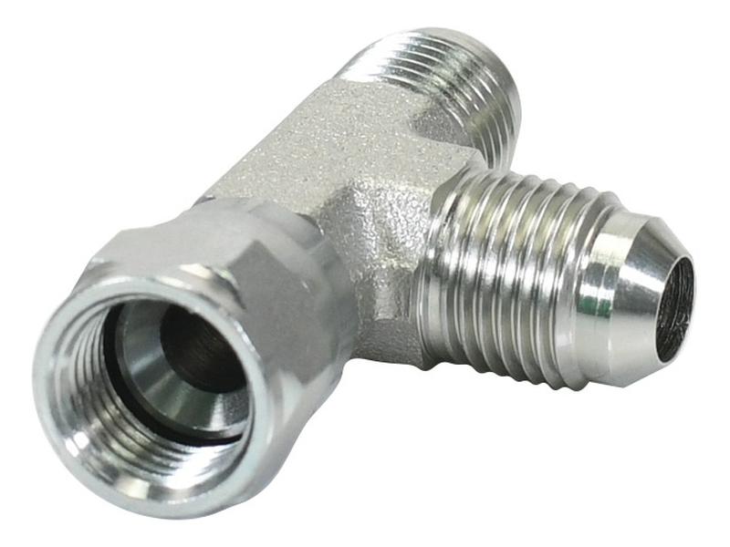 Peça hidráulica em T 9/16'' JIC Macho x 9/16'' JIC Fêmea giratória x 9/16'' JIC Macho (S.35092)