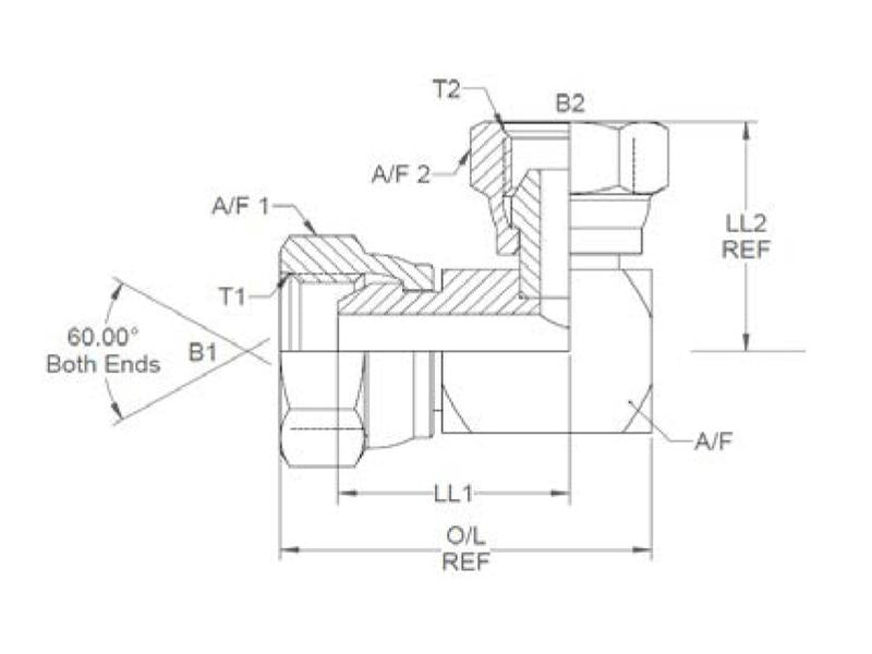 Adaptador hidráulico 3/4'' BSP Fêmea giratória x 3/4'' BSP Fêmea giratória 90° (S.35120)