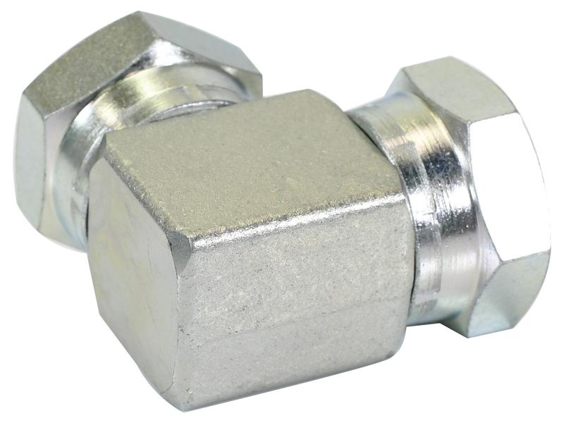 Adaptador hidráulico 1'' BSP Fêmea giratória x 1'' BSP Fêmea giratória 90° (S.35121)