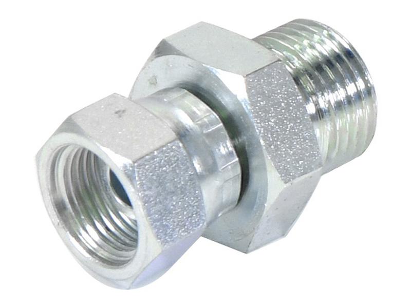 Adaptador hidráulico 1/2'' BSP Macho x 3/8'' BSP Fêmea giratória (S.3732)