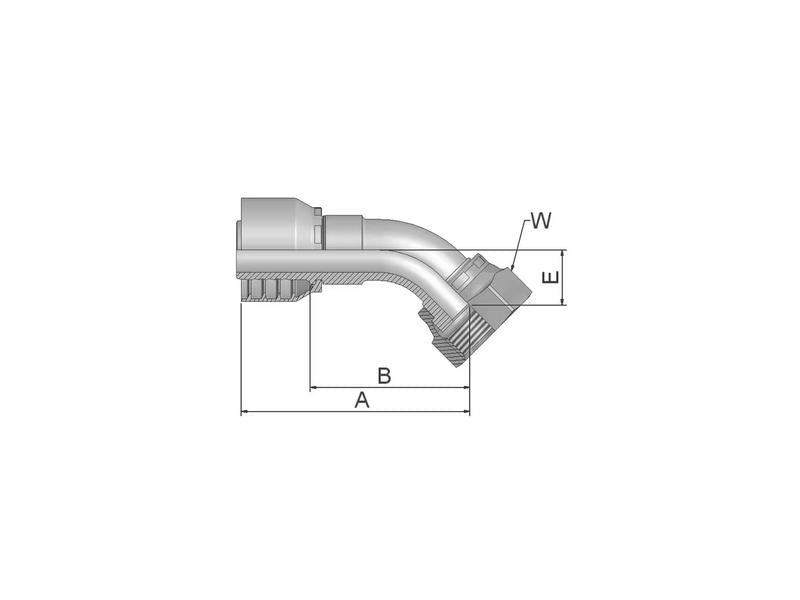 Parker ORFS Racord 1/2'' x 13/16'' - 16TPI Fêmea 135° (S.3871308)