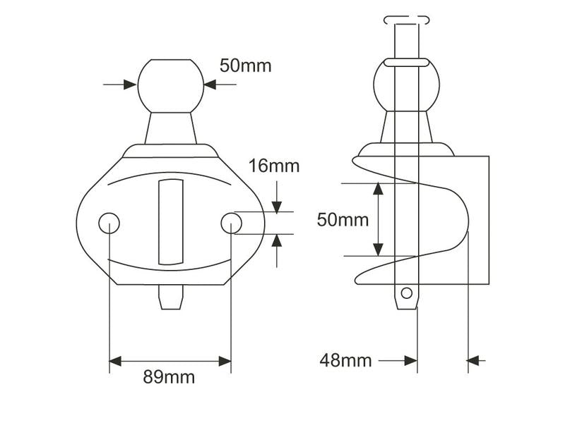 Puxo de reboque 50mm (laranja) (S.4057)