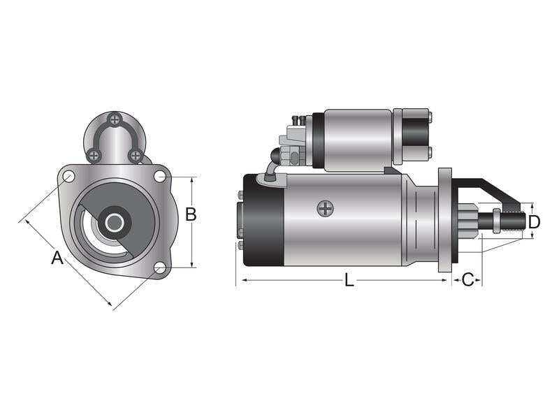 Motor de Arranque - 12V, 2.8 Quilowatts (Sparex) (S.41138)