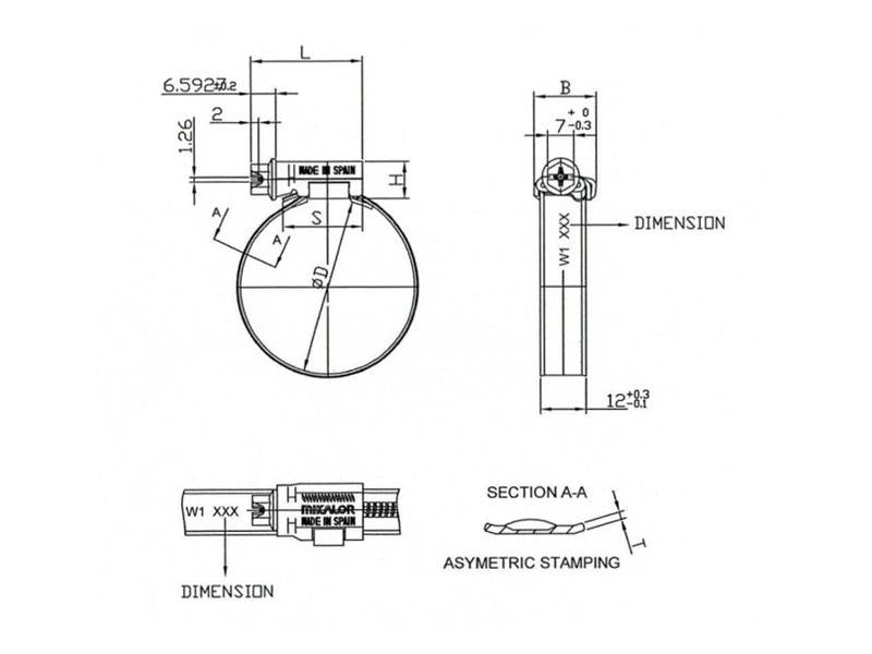 Abraçadeira, Diâmetro minimo32mm, Diâmetro máximo44mm (S.4329)