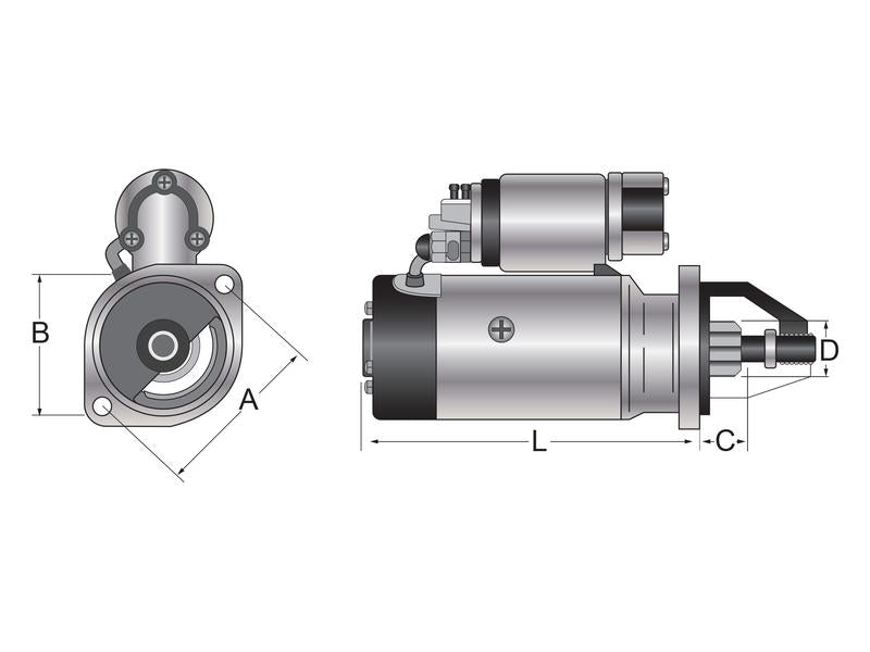 Motor de Arranque - 12V, 0.8 Quilowatts (Lucas TVS) (S.44096)