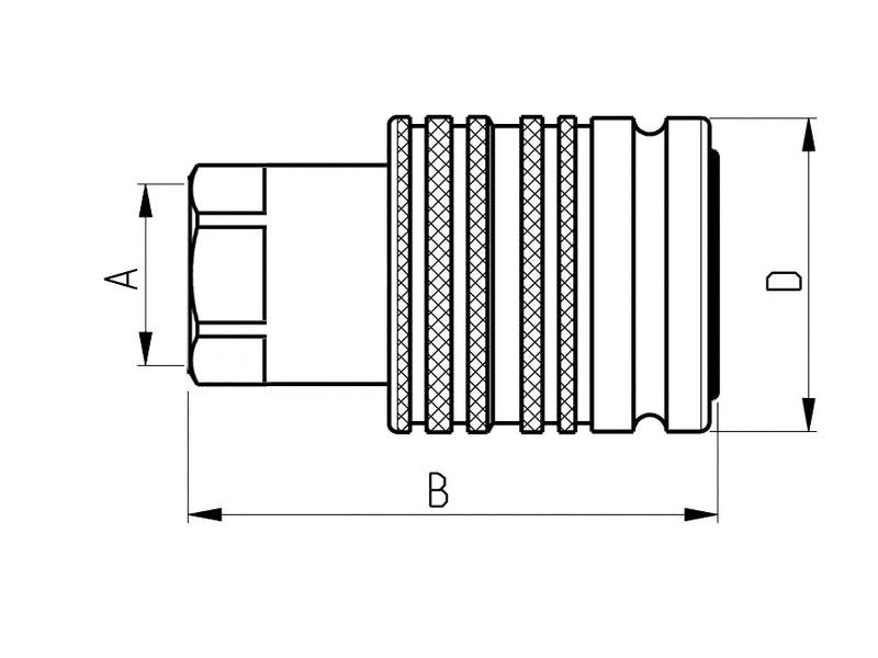 Sparex Conjunto de valvula de libertação rápida hidráulico Fêmea 1/2'' Tamanho corpo x 1/2'' BSP Rosca fêmea (S.4410)
