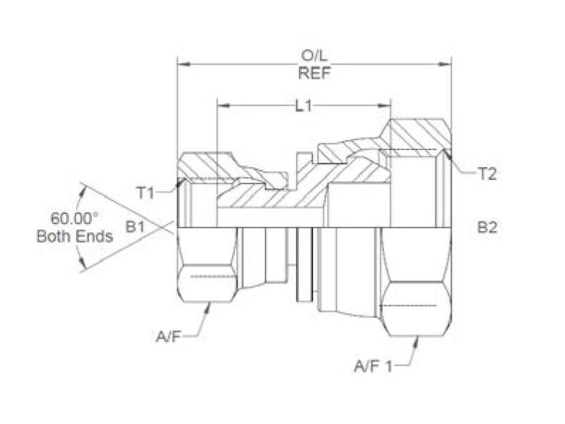 Adaptador hidráulico 3/4'' BSP Fêmea giratória x 3/4'' BSP Fêmea giratória (S.4689)