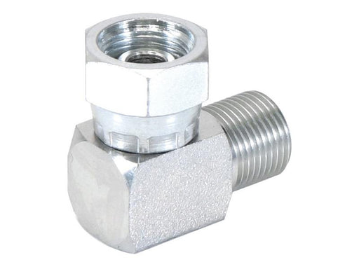 Adaptador hidráulico 3/8'' BSP Macho x 3/8'' BSP Fêmea giratória 90° (S.4694)