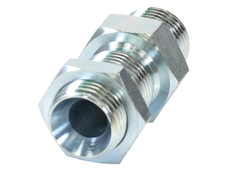 Adaptador hidráulico 1/2'' BSP Macho x 1/2'' BSP Macho Anteparo com porca de bloqueio (S.4701)