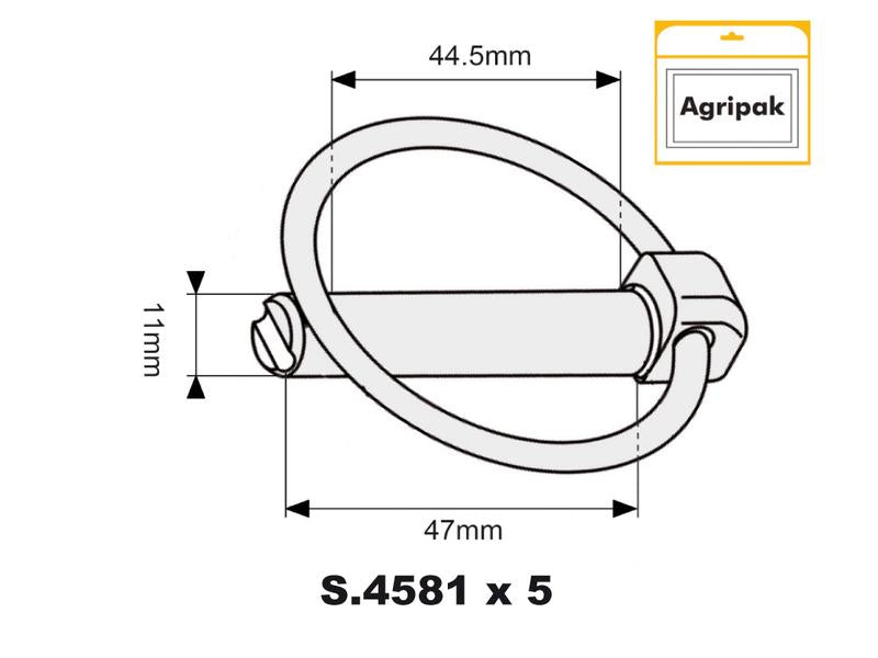 Agripak 5 un. Cavilha de mola 11mm x 47mm (S.4732)