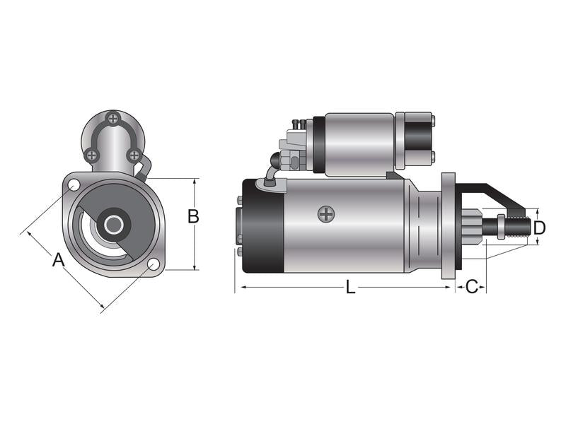Motor de Arranque - 12V, 3 Quilowatts (Sparex) (S.48064)