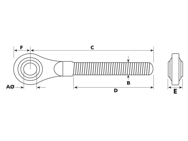 Olhal 3º ponto - 1-1/4 UNC - Cat.2 (Ø25mm) (S.4916075)