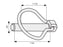 Cavilha mola tipo Pêra Ø9mm x 44.5mm (S.4)