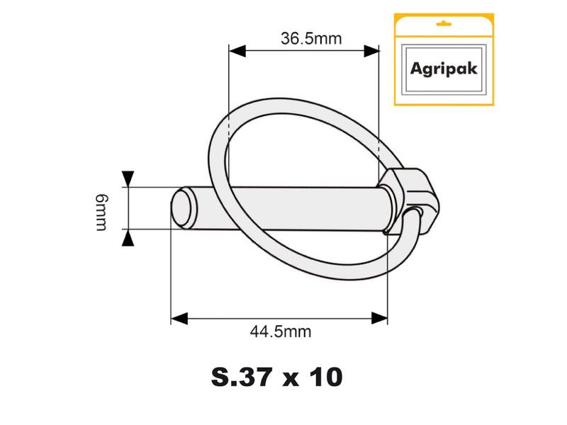 Agripak 10 un. Cavilha de mola 6mm x 44.5mm (S.5208)