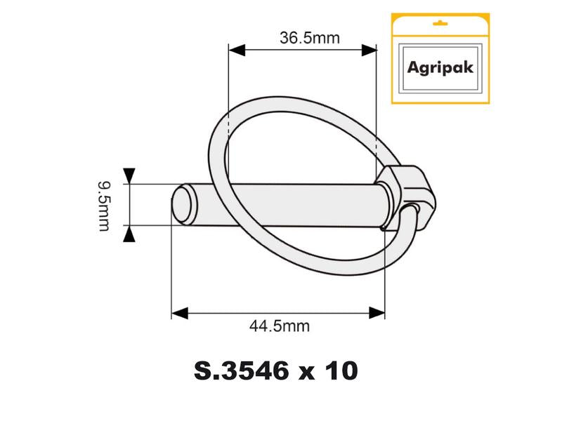 Agripak 10 un. Cavilha de mola 9.5mm x 44.5mm (S.5209)