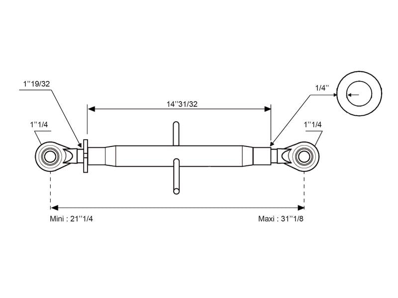 3º ponto (Cat.3/3 (Ø32/32mm)) Comprimento minimo 540mm (S.52381)