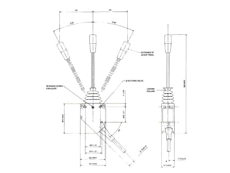 Sparex Alavanda controle remoto Manípulo Preto (S.5313)
