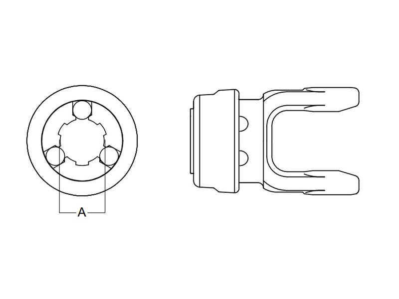 Forquilha de trinco (Dimensão da cruzeta: 30.2 x 92mm) Tamanho: 1-3/8''-6 Estrias (S.53518)
