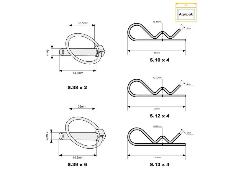 Agripak 20 un. Kit cavilhas (S.5546)