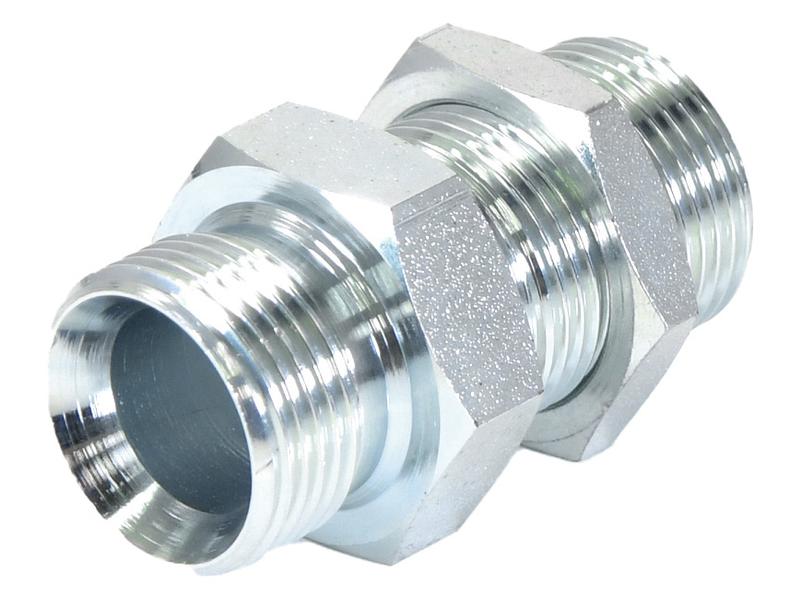 Adaptador hidráulico 3/4'' BSP Macho x 3/4'' BSP Macho Anteparo com porca de bloqueio (S.55989)