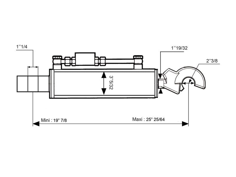 3º Ponto Hidraulico (Cat.-/3 (Ø-/32mm)) e Q.R CBM Gancho, Diametro interno Cilindro: 80mm, Comprimento minimo : 505mm. (S.56799)