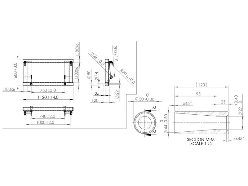 Armação - 2 bicos de 1100mm (S.57079)