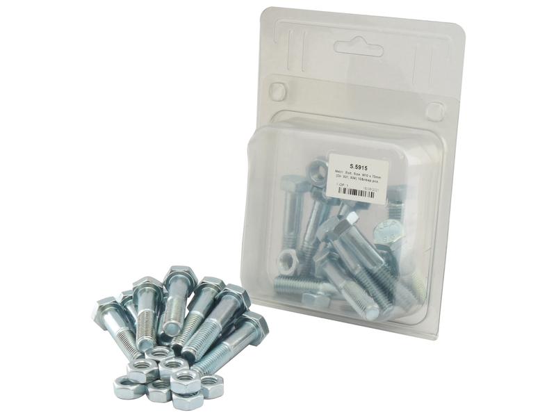 Agripak 10 un. Parafuso métrico, M10x70mm (S.5915)