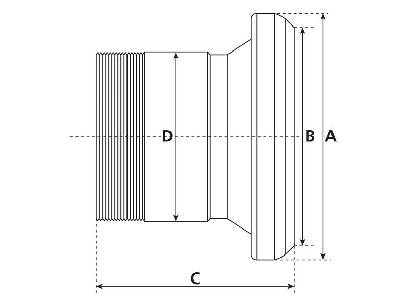 Acoplamento roscada - Fêmea 4'' (108mm) x 4'' (galvanizado) (S.59432)