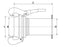 Acoplamento com brida - Longo - Macho 4'' (108mm) x 4'' (100mm) (galvanizado) (S.59435)