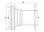 Acoplamento com brida - Fêmea 5'' (133mm) x (125mm) (galvanizado) (S.59439)