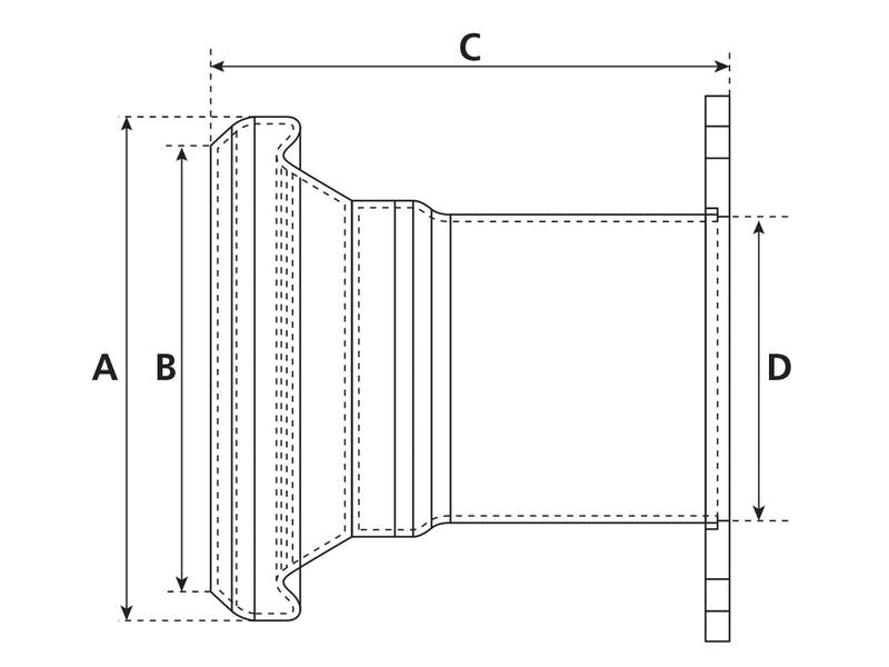 Acoplamento com brida - Fêmea 5'' (133mm) x (125mm) (galvanizado) (S.59439)