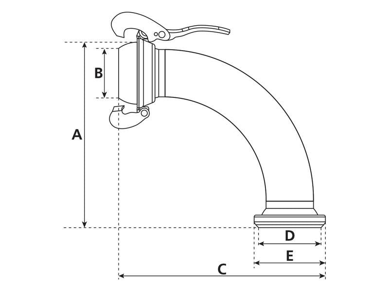 Acoplamento 90° Macho-Fêmea - 6'' (159mm) (galvanizado) (S.59443)