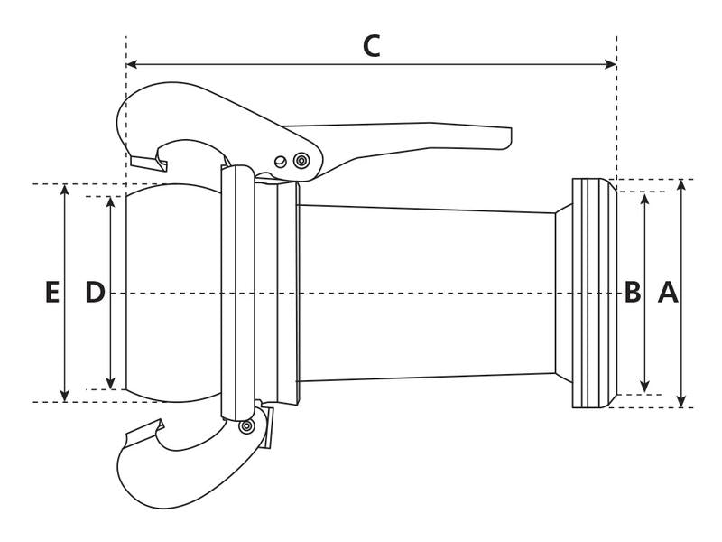 Adaptador Macho-Fêmea - 5'' para 4'' (108-133mm) (galvanizado) (S.59453)