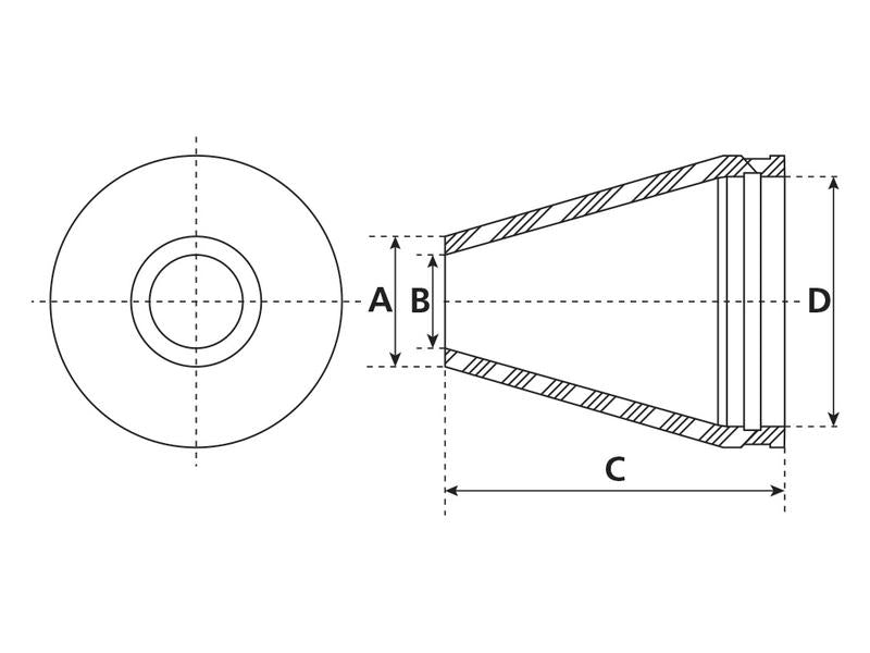 Cone de espalhamento (Borracha) - 6'' (150mm) (S.59463)