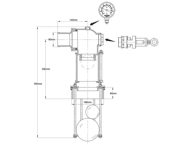 Válvula de descarga 80mm (S.59487)