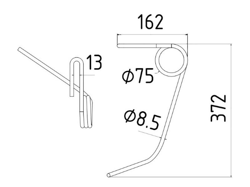 Mola - Ø8mm, Comp: 285mm Aplicavel em: 53068500 (S.59742)