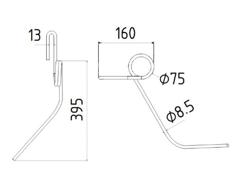 Mola - Ø8mm, Comp: 264mm Aplicavel em: 53068600 (S.59743)