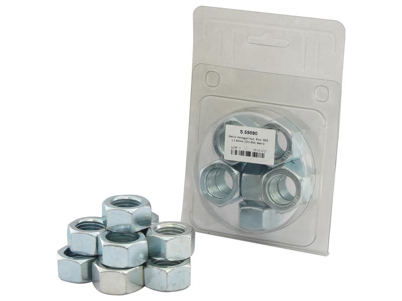 Porca métrica, Tamanho da rosca: M22x2.50mm (DIN 934) Metric Coarse (S.59890)