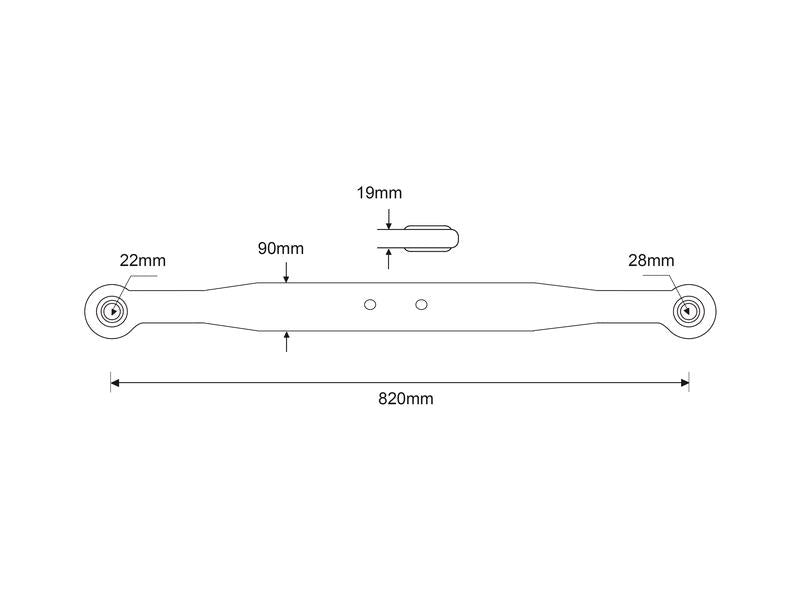 Barra - Olhal Ø 22mm - Olhal Ø 28mm - Esq./Dt. (S.62498)
