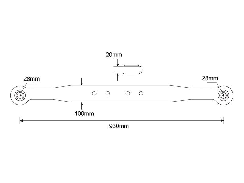 Barra - Olhal Ø 28mm - Olhal Ø 28mm - Esq./Dt. (S.66311)