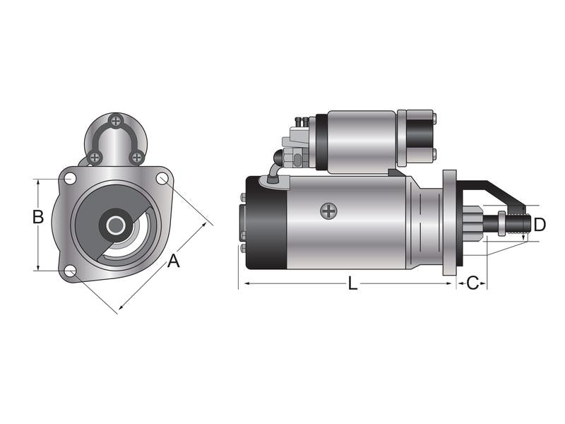 Motor de Arranque - 12V, 2.8 Quilowatts (Lucas TVS) (S.68277)