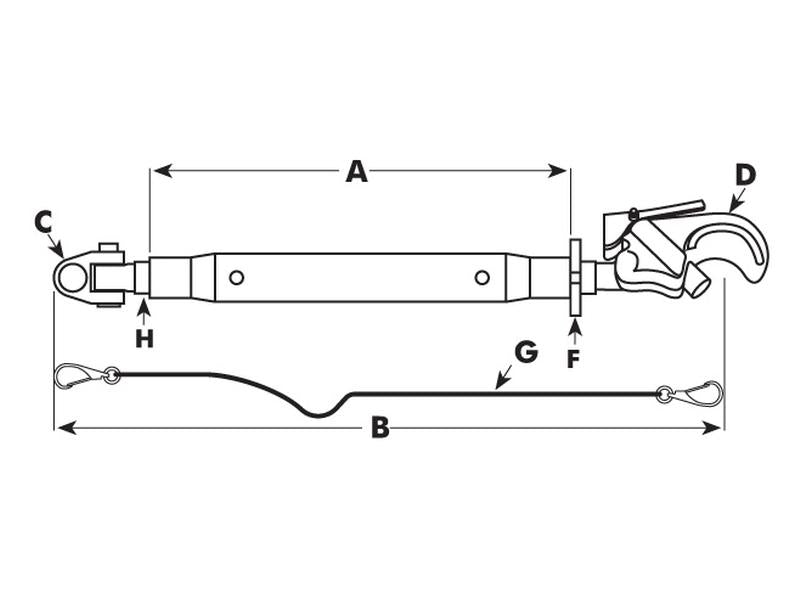 3º ponto (Cat.2/3 (Ø25/32mm)) Comprimento minimo 610mm (S.74386)