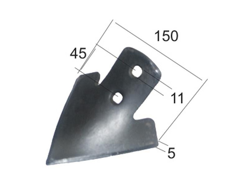 Bico asa andorinha 150x5mm - Centros de orifícios em 45mm (S.77213)