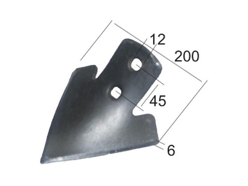 Bico asa andorinha 200x6mm - Centros de orifícios em 45mm (S.77214)